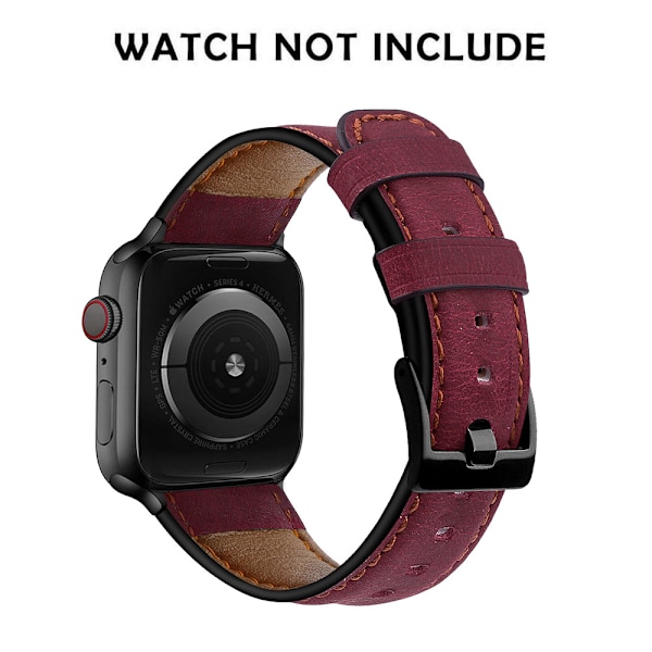 Kompatibel med Apple Watch Rem 38-40mm /42-44mm, Ægte Læder Udskiftningsrem Kompatibel med Apple Watch Serie 5/ 4/3 /2 /1