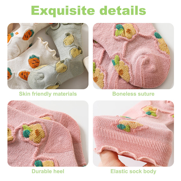 Våren sommar Baby flicka Andningsbar babystrumpor flanged stickade strumpor babystrumpor flickor mid-tube strumpor