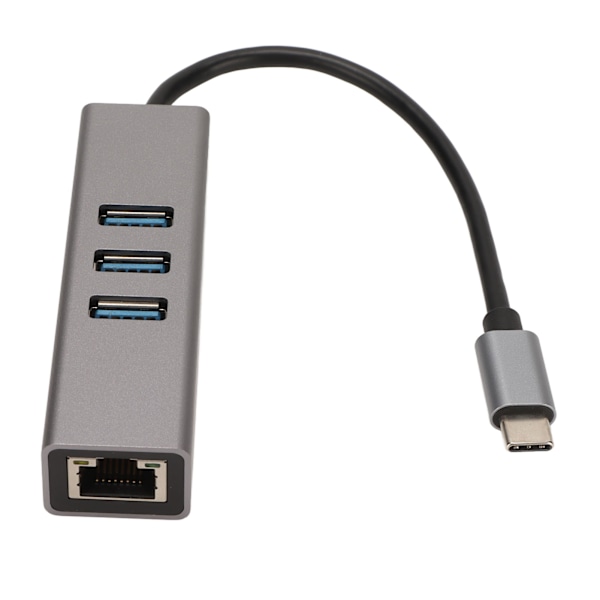 USB-C Hub USB-C till RJ45-adapter 5 Gbps Plug and Play USB-dockningsstation för Windows för OS X för Linux Silvergrå