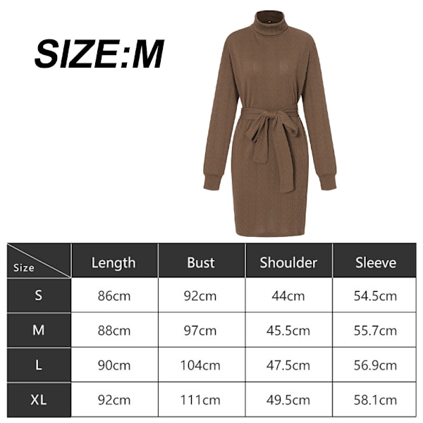 Stickad Klänning för Kvinnor Ribbad Stickad Tight Midi Sexy Höst Vinter Bodycon Krageklänning