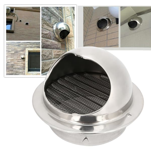 Ventilation Solution, Round Stainless Steel Ventilation Hood Offers Proper Ventilation and Smooth Surface for Your Kitchen or Bathroom