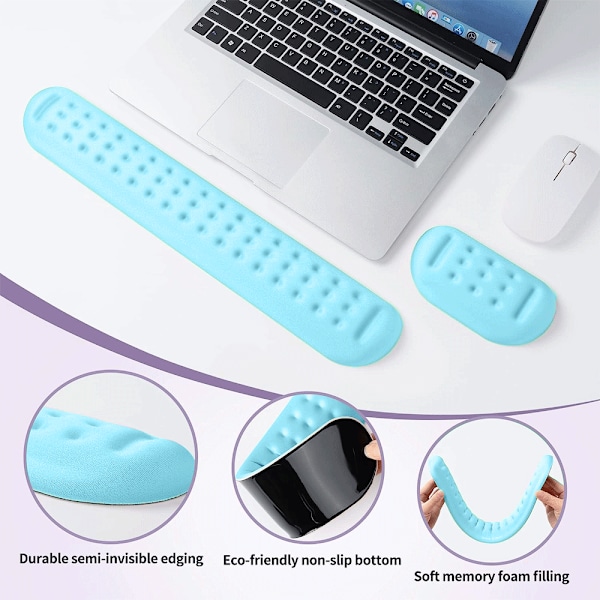 Håndledsstøtte i memory foam Blød gel ergonomisk musmåtte håndledsstøtte tastatur mus håndledsstøttesæt