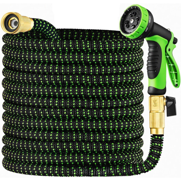 Garden Hose 50 ft & Nozzle, Expandable Garden Hose Heavy Duty,