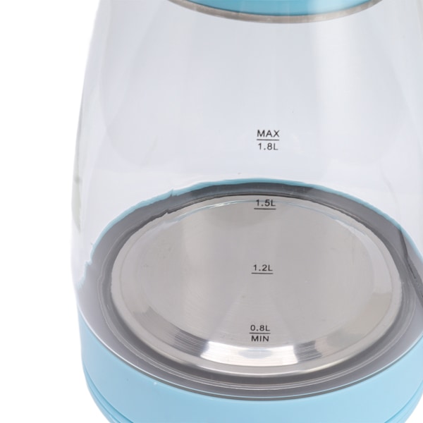 1800W Elektrisk Vandkoger 2L Varmt Vandkoger Bred Åbning Glas Tekoger Automatisk Afbrydelse Kogtør Beskyttelse EU Stik 220V Blå
