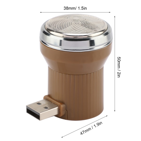 Mini elektrisk rakhyvel bärbar USB reserakapparat för män (kaffe)