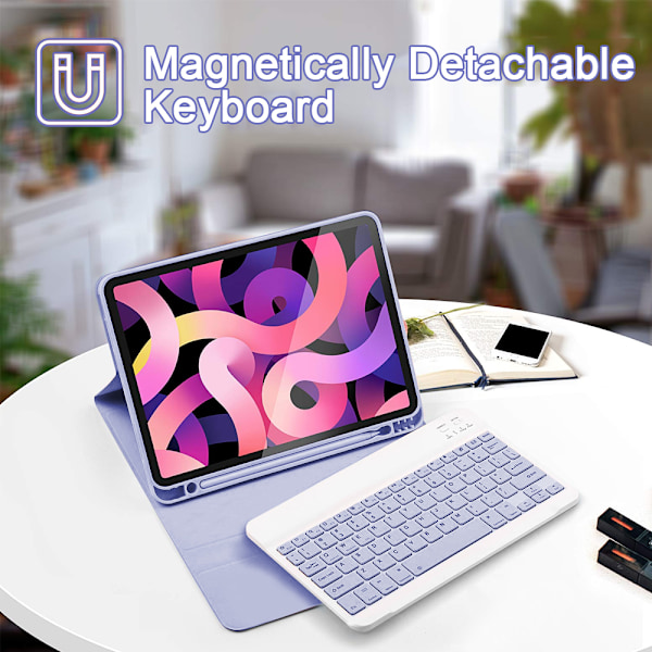 Tangentbordsfodral Trådlöst tangentbordsskydd med pennhållare Tangentbordsfodral för ipad 11-tums Pro/10,9 Universal [2021/2020/2018]