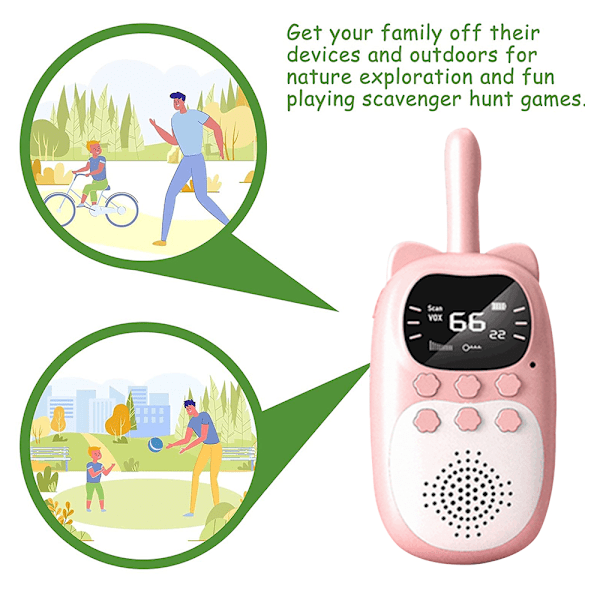 Walkie Talkies för Barn, Barnleksaker Handhållna Barnpresent Walkie Talkie, Leksaker för Pojkar & Flickor, för Inomhus Utomhus Vandring Äventyrsspel