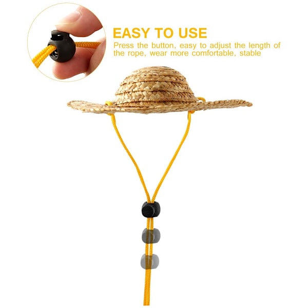 Justerbar Pet Halmhat, Mode Hund Sombrero Hat Cap, Sol Spand Hat