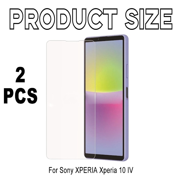 2 Pack Sony Xperia 10 IV - Härdat glas 9H -Super Kvalitet 3D