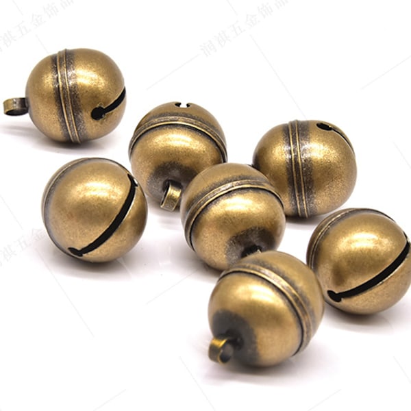 Kæledyrs klokke til halsbånd høj messing katteklokke til halsbånd med nøglering retro bronze ding