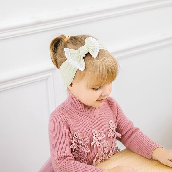 10 st Baby Bow Hållband Turban Knuten, Flickors Hårband för Nyfödda, Småbarn och Barn