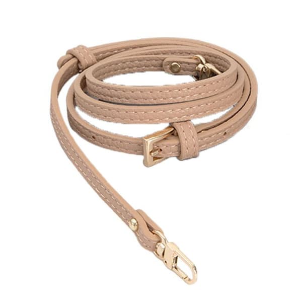 Bag Conversion Accessories for Longchamp Mini Bag Straps, Hole-Free Genuine Leather Shoulder Strap, Crossbody Conversion with Hanging Buckle Light Pink-gold Strap