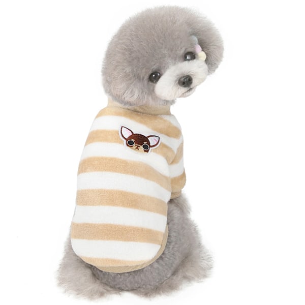 Hundeklæder Vinter kæledyrs tøj Kat kæledyr to ben sweater Hund farvet stribet sweater