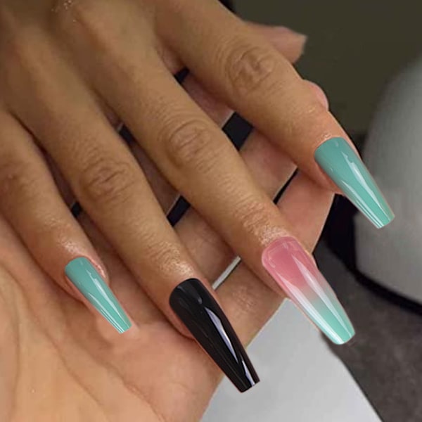 Avtagbara Falska Naglar Patchbitar Långa Naglar Ballet Nageltips Nagelpatch (24 st)
