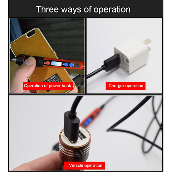 USB Loddebolt 5V Bærbar Pluggbar Reparasjons Sveisepenn med 6 stk. Spisser