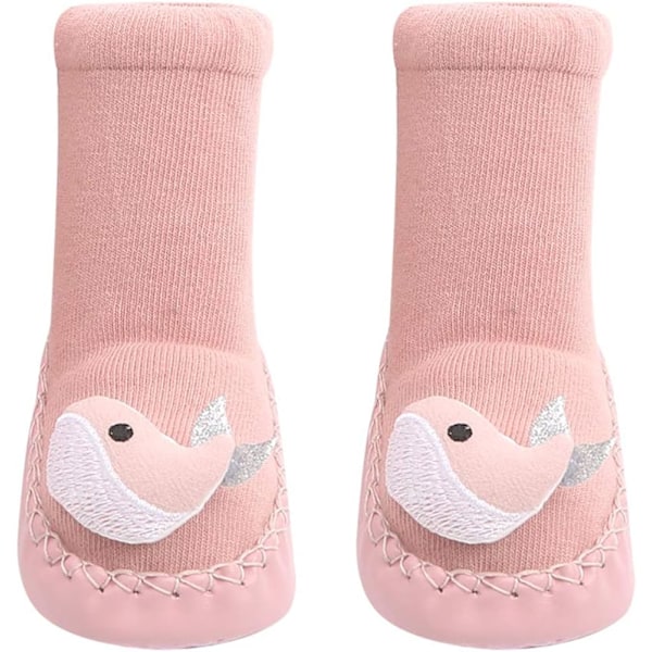 Babyflicka Mockasin Skor för Småbarn Pojkar Strumpor Skor Halksäkra Bomullsstrumpa