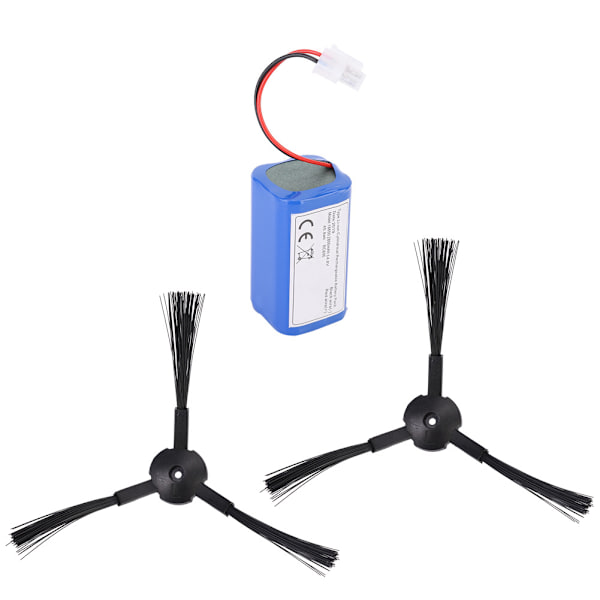 Genopladeligt Batteri + Sideskørster Kit til ILIFE A6 A4 A4s Robotstøvsuger Tilbehør