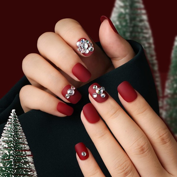 24-pack 576 matta nagelpressar, medium längd, medium kista falska naglar full set, akryl korta balett falska nagelspetsar, nagelkonst DIY