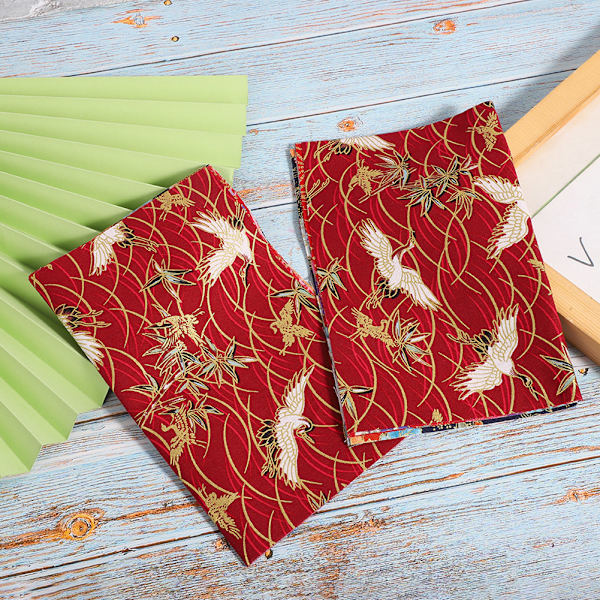 10 st Japansk Stil Bomullstyg Bronsskimrande Tryckt Quilttillbehör för DIY-Nålverk Väskor Plånböcker 25x20cm