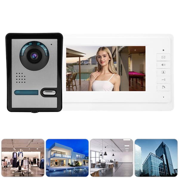 7 tum LCD Videodörrtelefon Dörrklocka Intercomkamera Monitor Hem Säkerhetssystem 110-240V (UK)