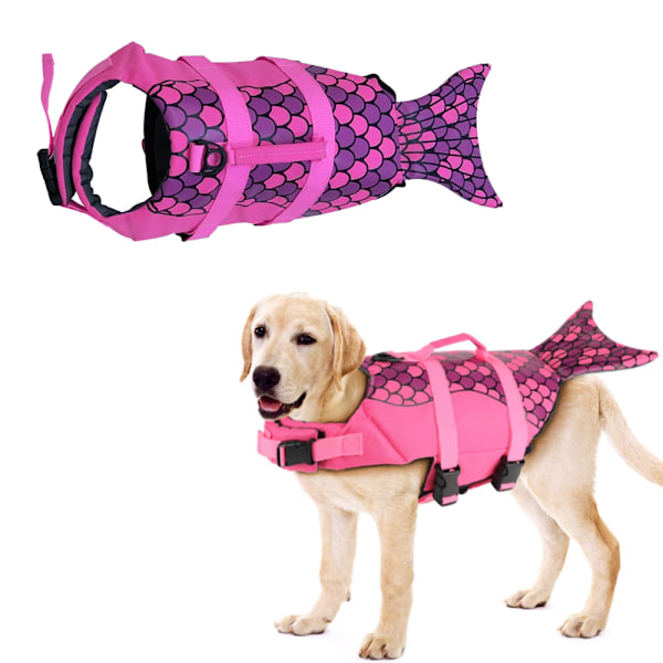 Hunde-Redningsvest Mermaid, Ripstop Hunde-Redningsveste med Redningshåndtag, Pet Sikkerhedsvest