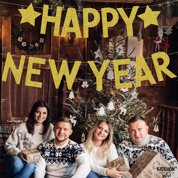 Glitter Happy New Year Banner - 5 Meters No DIY