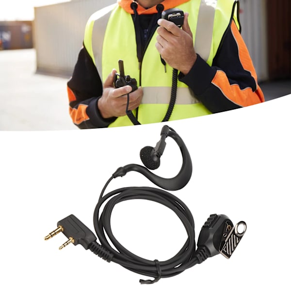 Tvåvägsradio Hörlurar Universal K-Huvud 2-polig Elektropläterad Walkie Talkie Headset med Mikrofon 10-pack