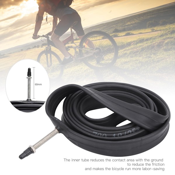 2 stk. Inderør Udskiftning Dæk Butyl Gummi Cykel Foldbar Cykel Dæk 700 x 23/25C Ventil fran?aise de 60 mm