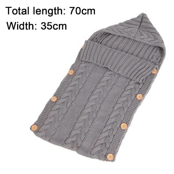 Nyfødt Baby Wrap Swaddle Tæppe Strikket Sovepose Modtagelse Tæpper Barnevogn Wrap til Baby (0-12 Måneder)