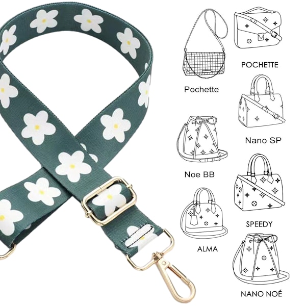 Bred Taske Rem Skulderrem Justerbar Udskiftning Crossbody Canvas Taske Håndtaske Punge