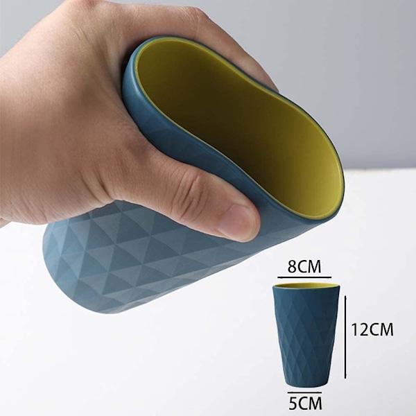 Tandborsthållare, plastmugg, badrumstillbehör, nordisk design, stark och tål att tappas, lämplig för vuxna, ungdomar och