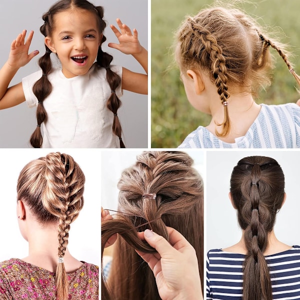 Elastiska Hårgummin, 500 st Mini Hår Elastiska Skadar Inte Baby Hårband Små Små Hästsvans Band Stretch Elastiska för Flickor Kvinnor Fläta