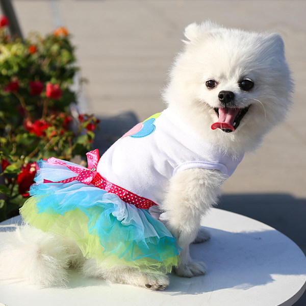 Lille Hundepige Yorkie Chihuahua Tøj Kæledyr Hvalp Blonder Tutu Vest Skørt Hund Prinsesse Kostume Tøj, Sæt af 2