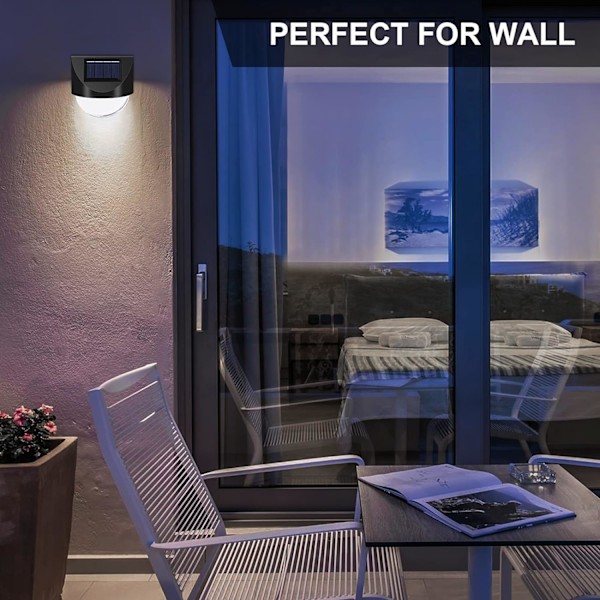 Solar Fence Lights，4Pack Wireless Ip65 Waterproof Solar Deck Lights Solar Step Lights Utomhuslampor för uteplats, trappor, stolpe, pool, bakgård och