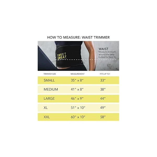Svettbälte, Förbränningsbälte, Fittness, Cardio, Black Black Medium