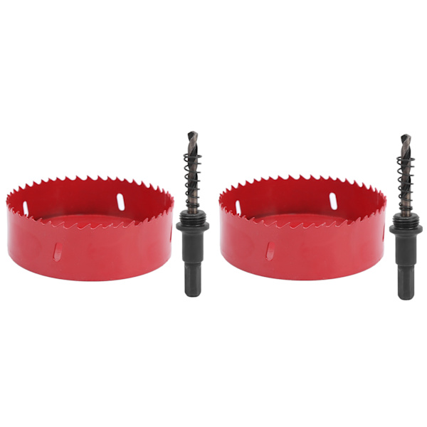 2 Sæt BiMetal Hulsavkutter Sæt til Aluminiumsplade PVC Jernplade Hulåbning 120165mm(100mm )