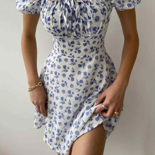 Naisten Lyhtyhihainen Mekko, Rypytetty Off Shoulder A-Linjainen Minimekko