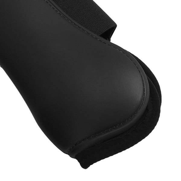 2 st. Häst Senor Boots Set Mjukt Halkskyddande Dämpande PU-Skal Senor Skydd Boots för Hästar Svart Fram Ben L