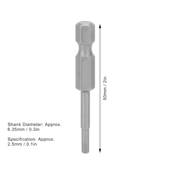 10 st Magnetiska Skruvmejselbits S2 Legering Stål Hex Socket Hårdvaru Tillbehör