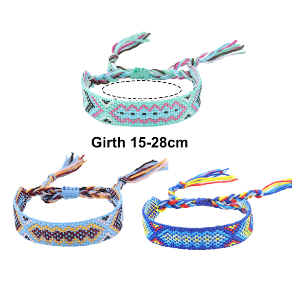 3 stk. Justerbare Armbånd til Kvinder Piger Vævede Venskabsarmbånd, Armbånd Vævet Kvaster Bangles