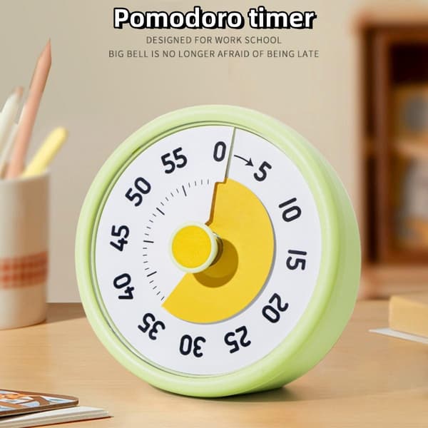 Visual Countdown Timer, 60-Minute Rainbow Dial with Alarm Sound, Easy to Read for Kids, Classroom Study, Exercise, Cooking, Avocado Green[TT]