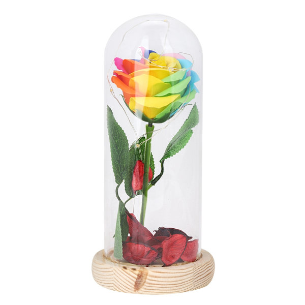 Rosabordslampa med ljusslinga i kupolform - Romantisk Valentinsgåva (Färgglad)