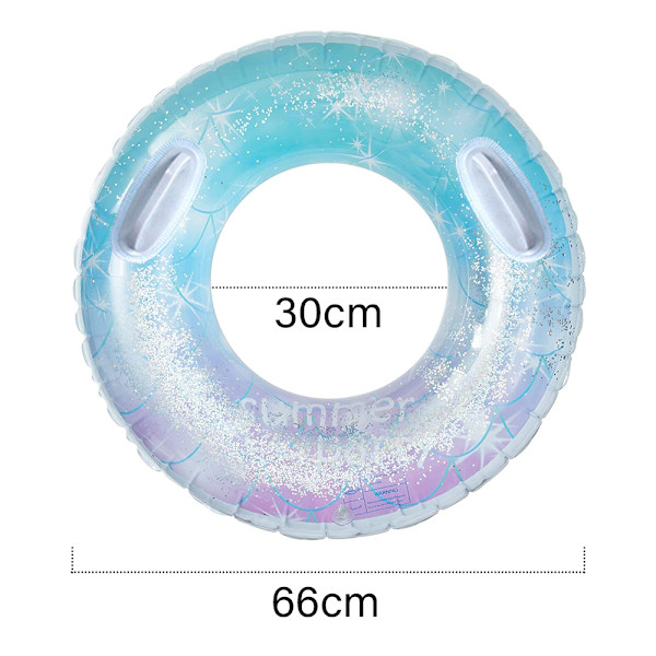 Uppblåsbar Pool Float Tube, Transparent Badring med Färgglada Glittrande Glitter Sommarvattenkul Floats Pool Tube Floats Ring Leksaker Strand Pool