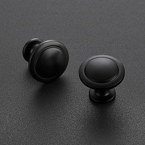 10-pack Kitchen Door Knobs 1-1/4\" Drawer Knobs Cabinet Knobs Matte Black Zinc Knobs Drawer Handles Door Knobs