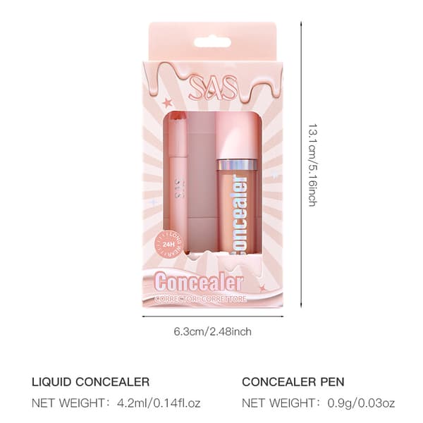 Concealerpenna + Flytande concealer-set: Långvarig concealerpenna SAC075