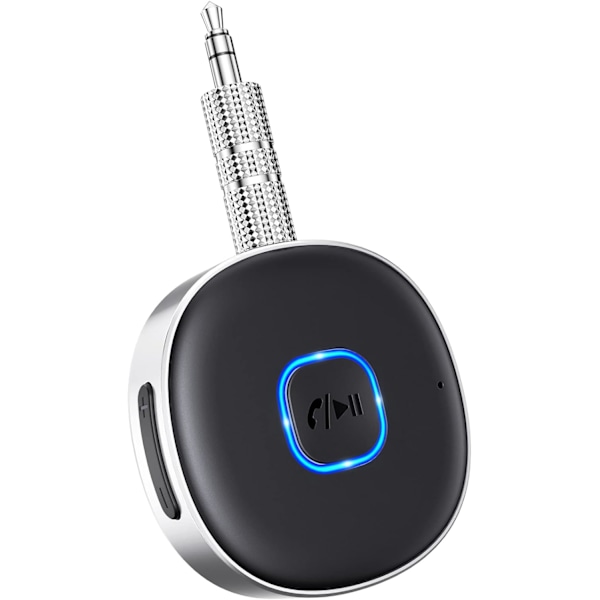 AUX Bluetooth adapter bil, trådlös bil Bluetooth 5.0 mottagare för hemstereo/trådbundna hörlurar, mini Bluetooth adapter AUX, handsfree samtal, dubbla