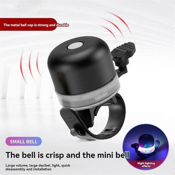 Bicycle Lamp Bicycle Bell Lamp Headlight Waterproof Bicycle Front Lights Bicycle Accessories[D] Black