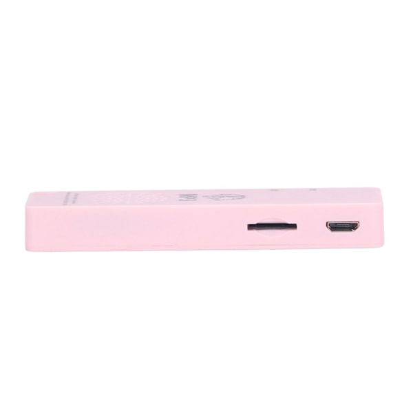 MP3-spelare med förlustfri ljudkvalitet, multifunktionell, bärbar, stödjer 64 GB minneskort, mini MP3 för studenter, rosa