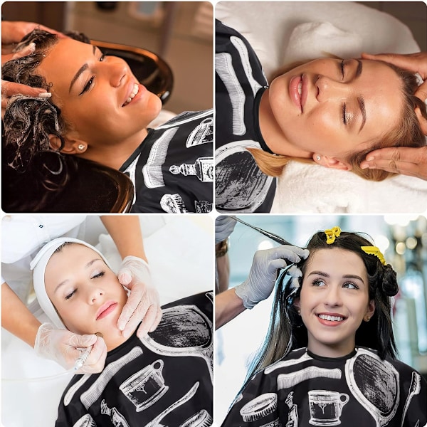 Vanntett Barber Cape, Hårklippingskappe med Justerbar Trykknapp, 46 × 55 Tommer Stor Salongkappe for Hårbehandling Hårklipp Farge Permanent