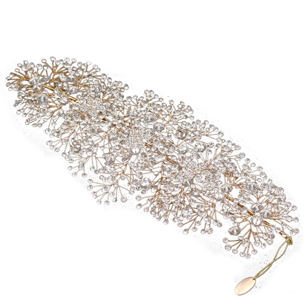 Brudgumskristall Rhinestone Bröllopspannaband för Brud Hårsmycken Kvinnor Huvudbonader Håraccessoarer för Bröllop